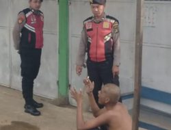 Anggota Sat Samapta Polres Pesawaran Amankan ODGJ di Desa Taman Sari Kecamatan Gedong Tataan
