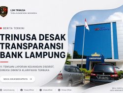 LSM TRINUSA Desak Transparansi Bank Lampung: 11 Temuan Laporan Keuangan Tahun 2025 Disorot, Direksi Diminta Klarifikasi Terbuka