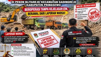 Diduga Tambang Galian C di Pekon Blitarejo Beroperasi Tanpa Kejelasan Izin, Berawal dari Laporan Warga, LSM SIMULASI Siap Laporkan ke Polda Lampung